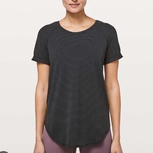 Lululemon Open Up Tie Back Tee (First Release Black)